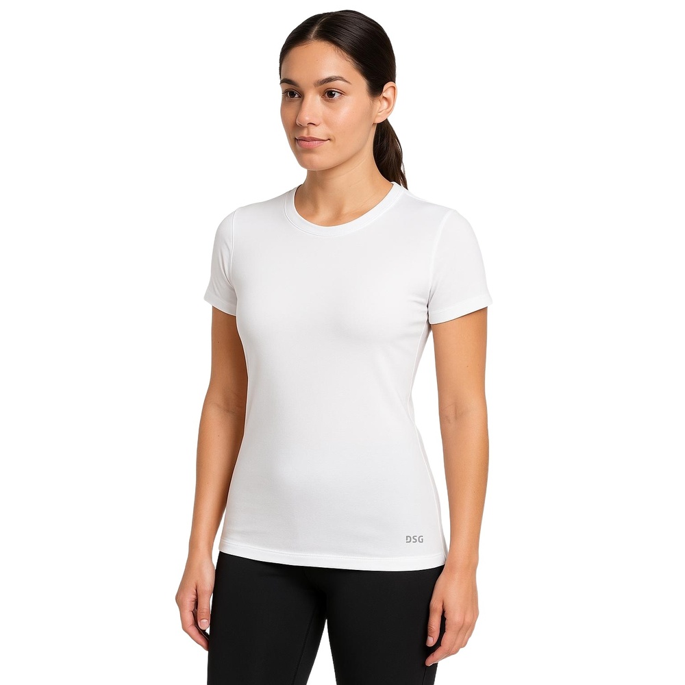 NEW DSG White Athletic Short Sleeve Crew Neck T-Shirt Womens Size XS